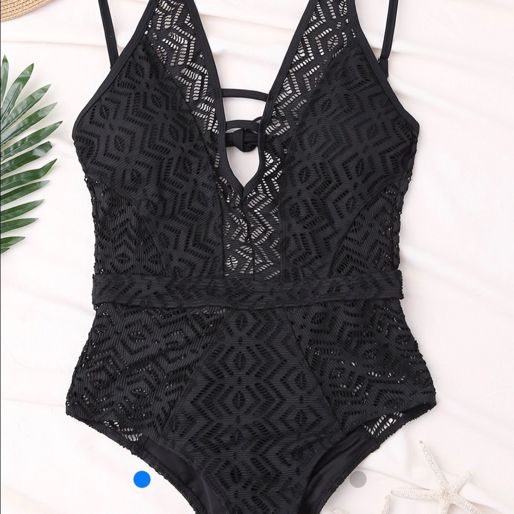 Brand new black one piece bathing suit