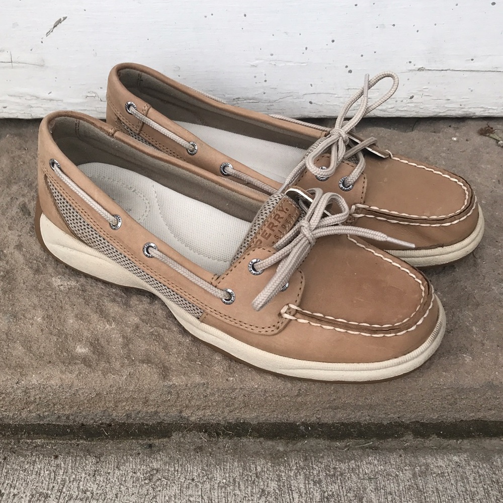 Sperry Angelfish Brown Leather Flats Size 9