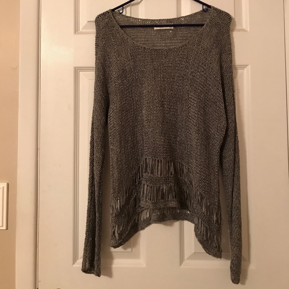 Grey Abercrombie & Fitch Woven Sweater