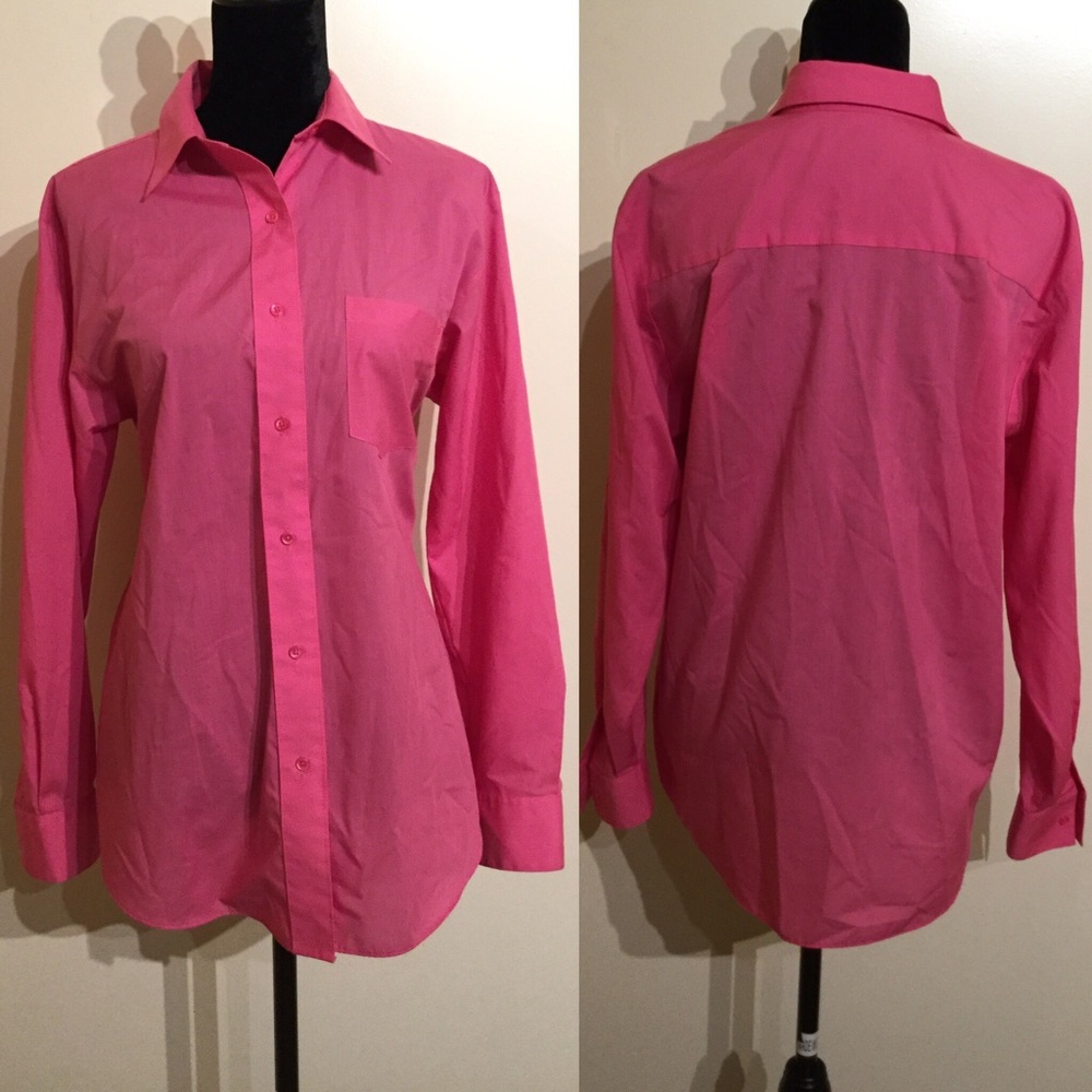 Foxcroft Long Sleeve CVC Solid Blouse Sz 12