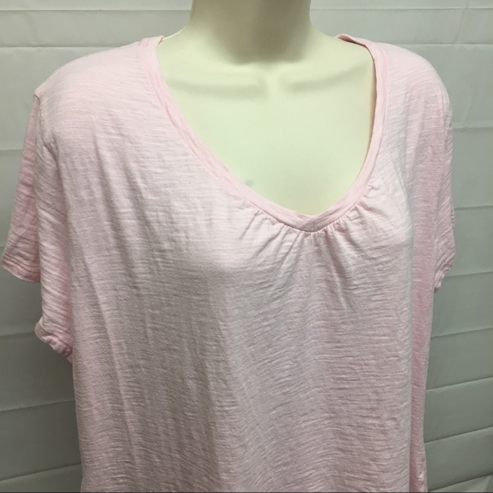 Pink Short Sleeve Vneck Tshirt Top