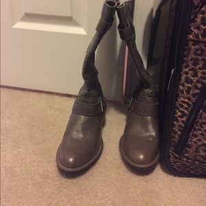 Dark grey tall boots