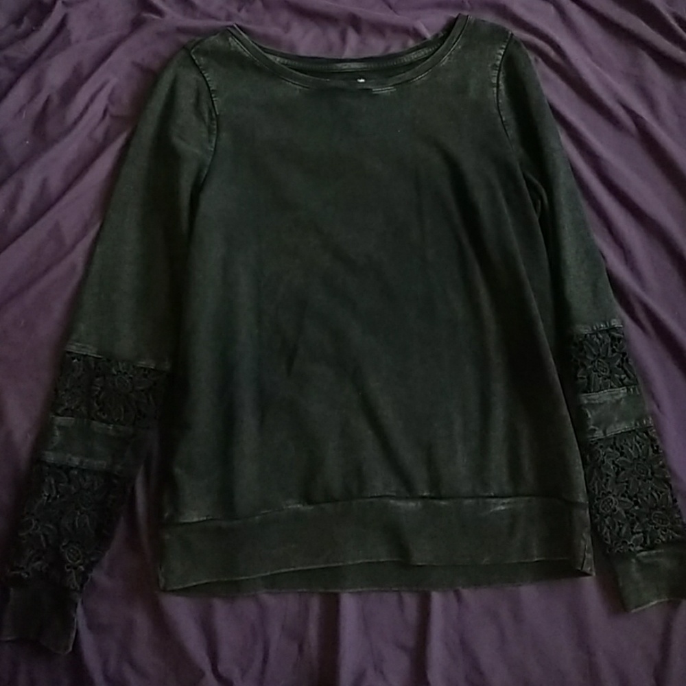 Sweatshirt with Unique Floral Arm Cutouts NWT