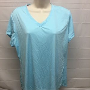 Light blue Vneck  short sleeve work out tshirt