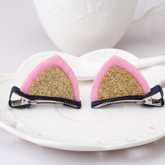 Baby Kitty Cat Ear Hairpins - Picture 2 of 6