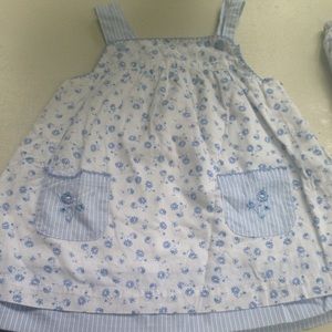 Carter's baby girl blue and white dress
