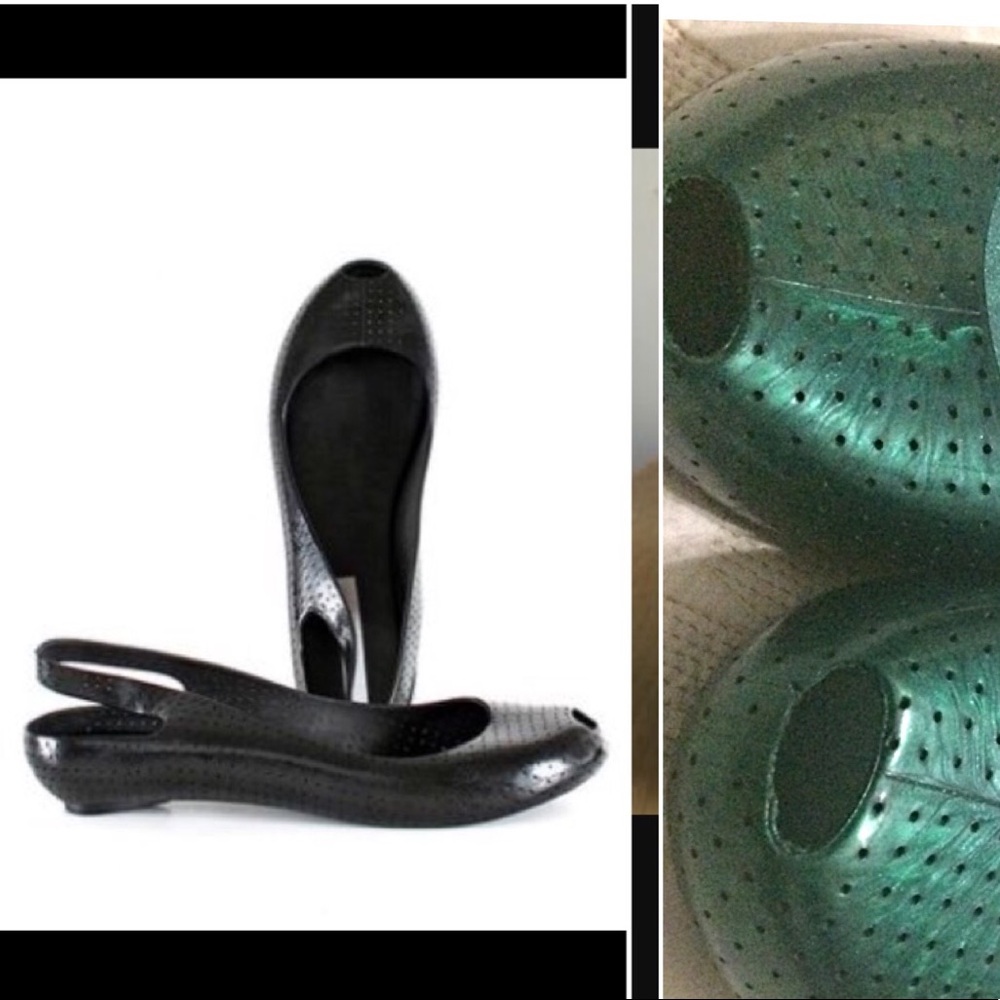 Melissa Perforated Jelly Peep Toe Sling Back Flats