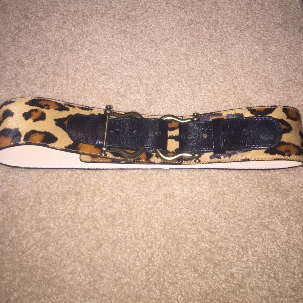 cheetah belt with leather and gold strap
