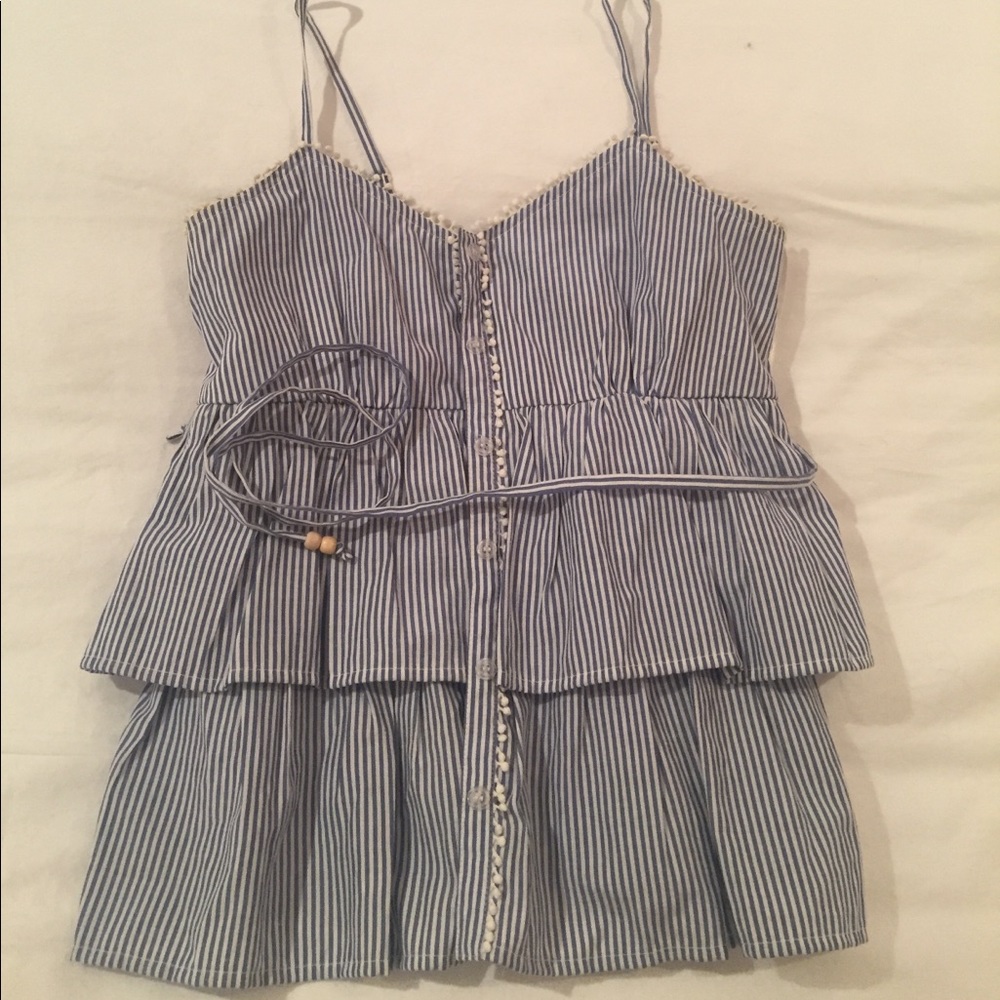 Blue and white stripe top