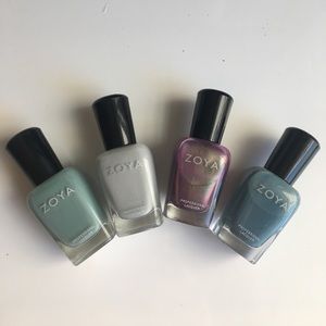 Four pastel Zoya nail polishes