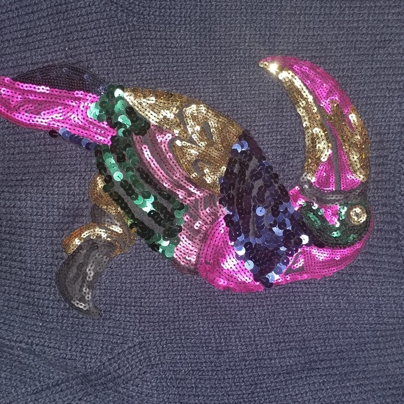 Juicy Couture Knit Sweater Sequin Toucan - Picture 2 of 3