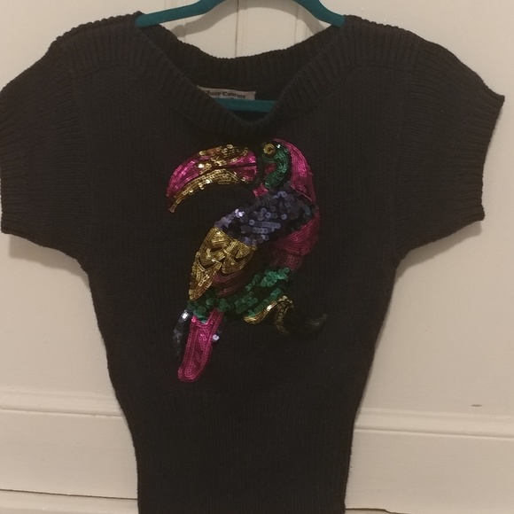 Juicy Couture Knit Sweater Sequin Toucan - Picture 3 of 3