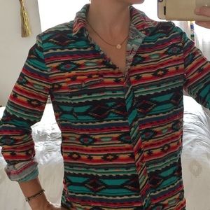BDG Neon southwestern print flannel top/jacket