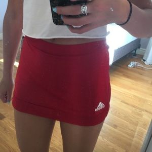 Red adidas skirt