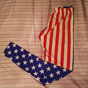 American Flag spandex high waisted leggings