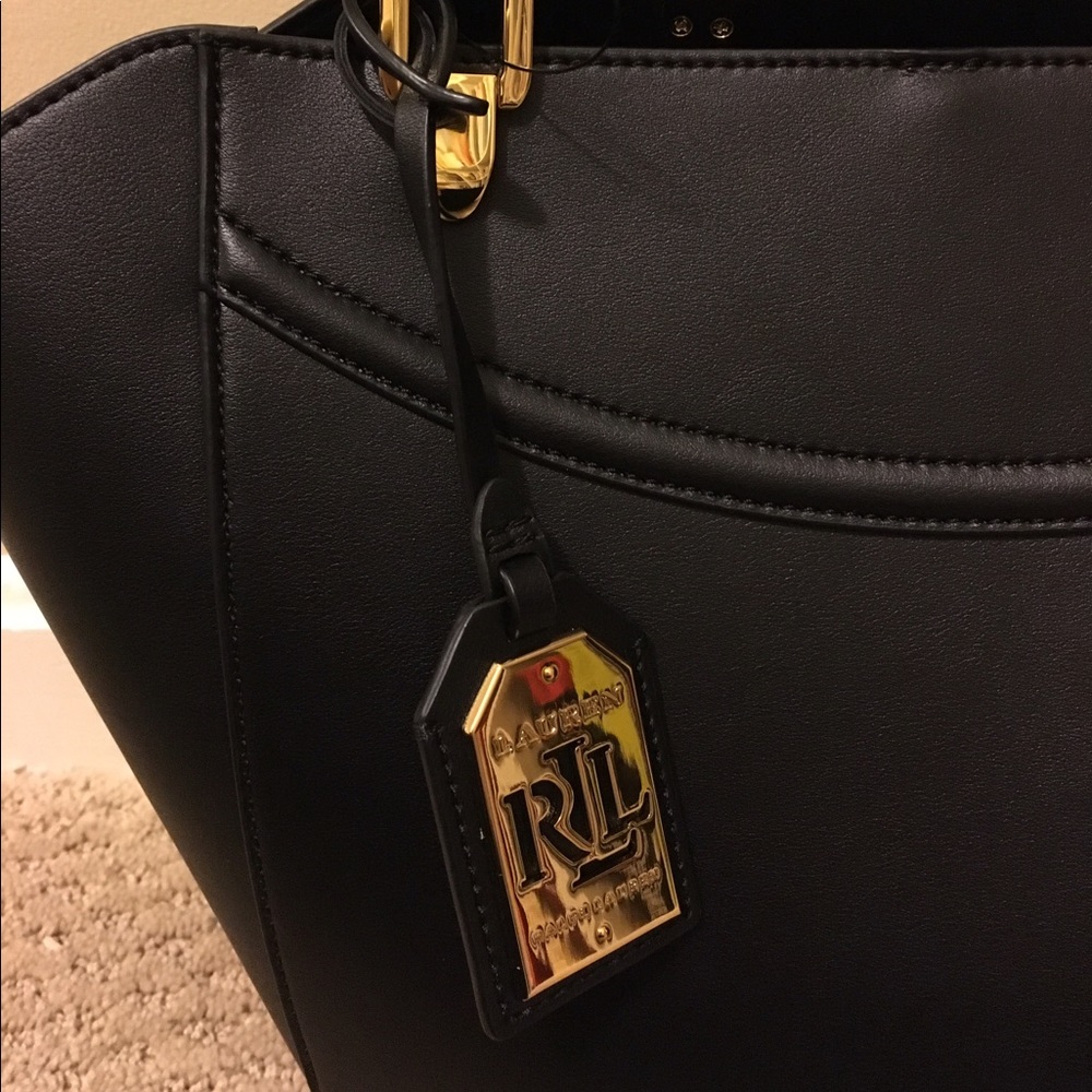 Ralph Lauren black leather handbag