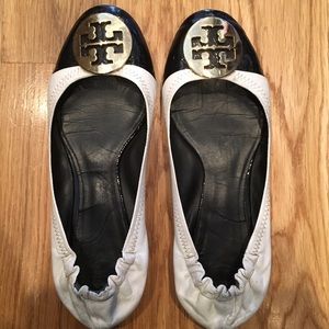 Tory Burch Black and White Flats