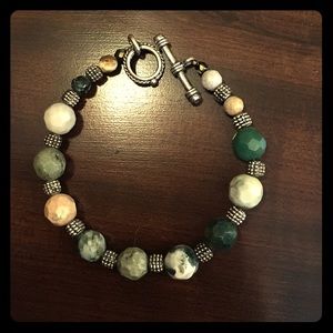 Handmade stone statement bracelet