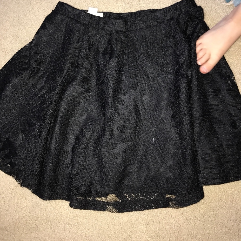 Black floral skirt