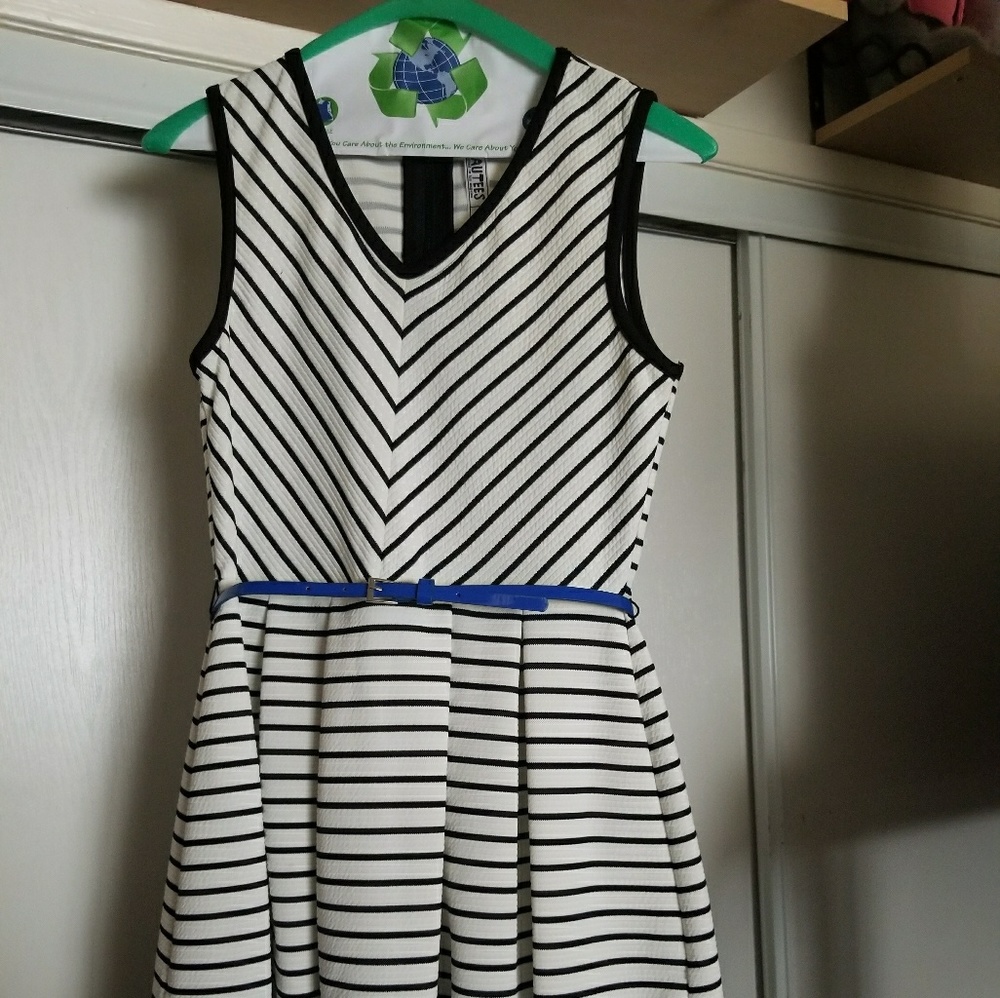 Beautiful white, black with blue Dress