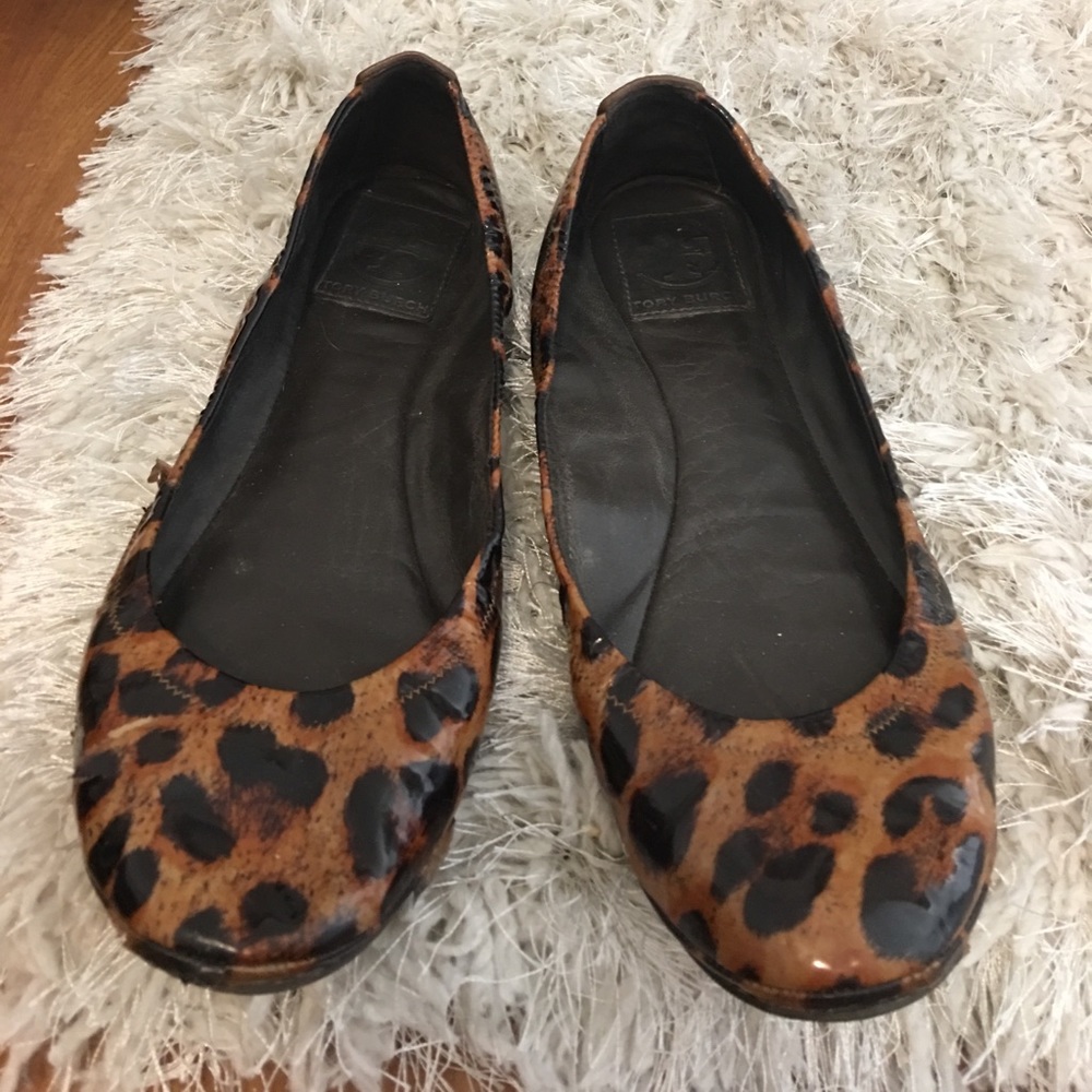 Tory Burch Leopard Coates Ballet Flat