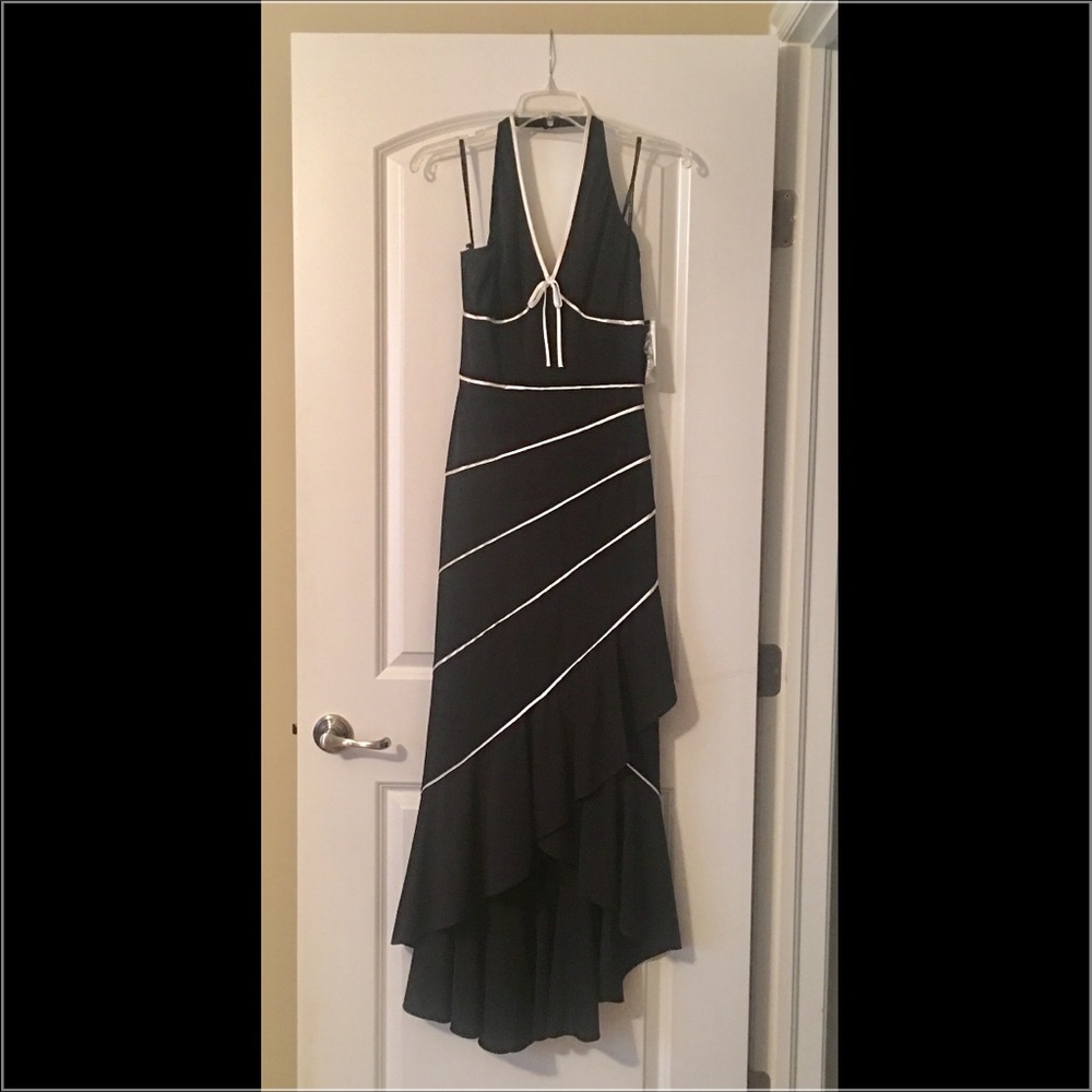 Asymmetrical evening gown