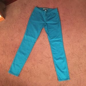 Teal stretch skinny pants