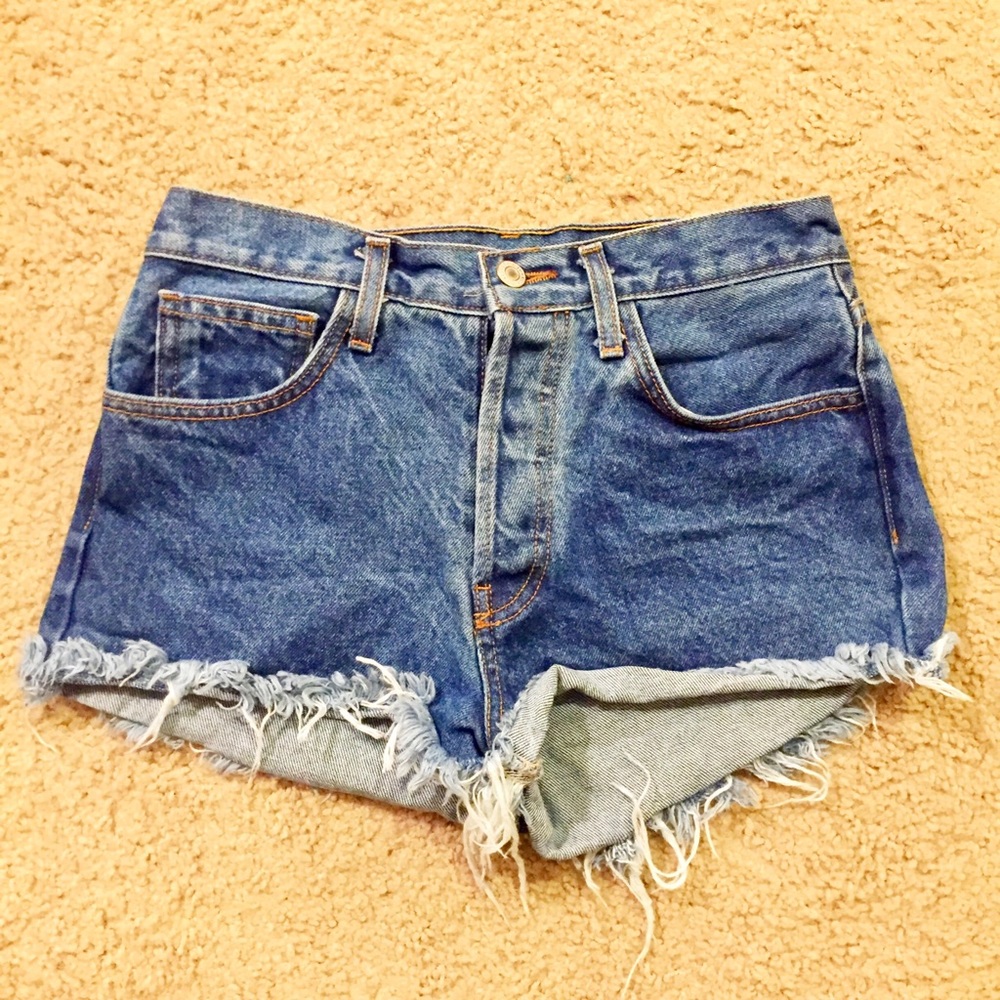 Denim cutoff shorts