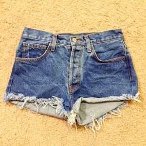 Denim cutoff shorts