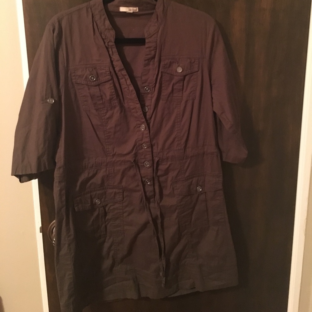 Dark green shirt dress