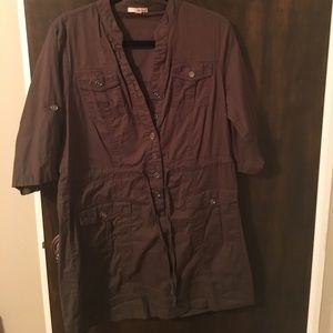 Dark green shirt dress