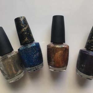 Four OPI glitter polishes