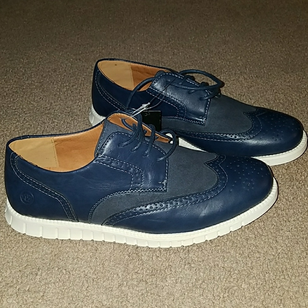 Meca Mens Oxford Navy Shoes   10 1/2
