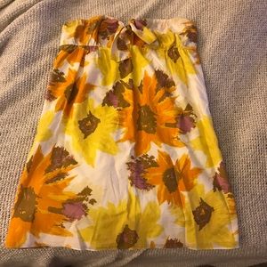 J.Crew dress, women's L, 🌻print, strapless