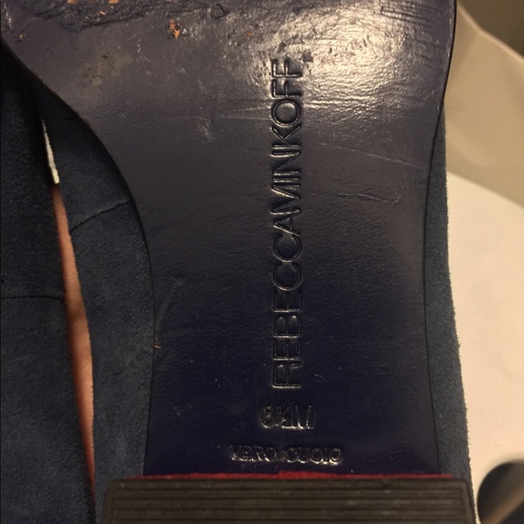 Rebecca Minkoff Flat, navy with red heel - Picture 4 of 5