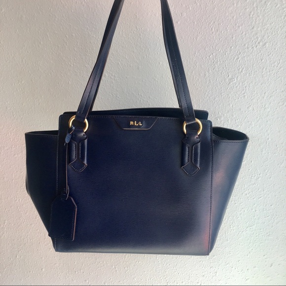 Ralph Lauren Handbags - Ralph Lauren blue leather satchel