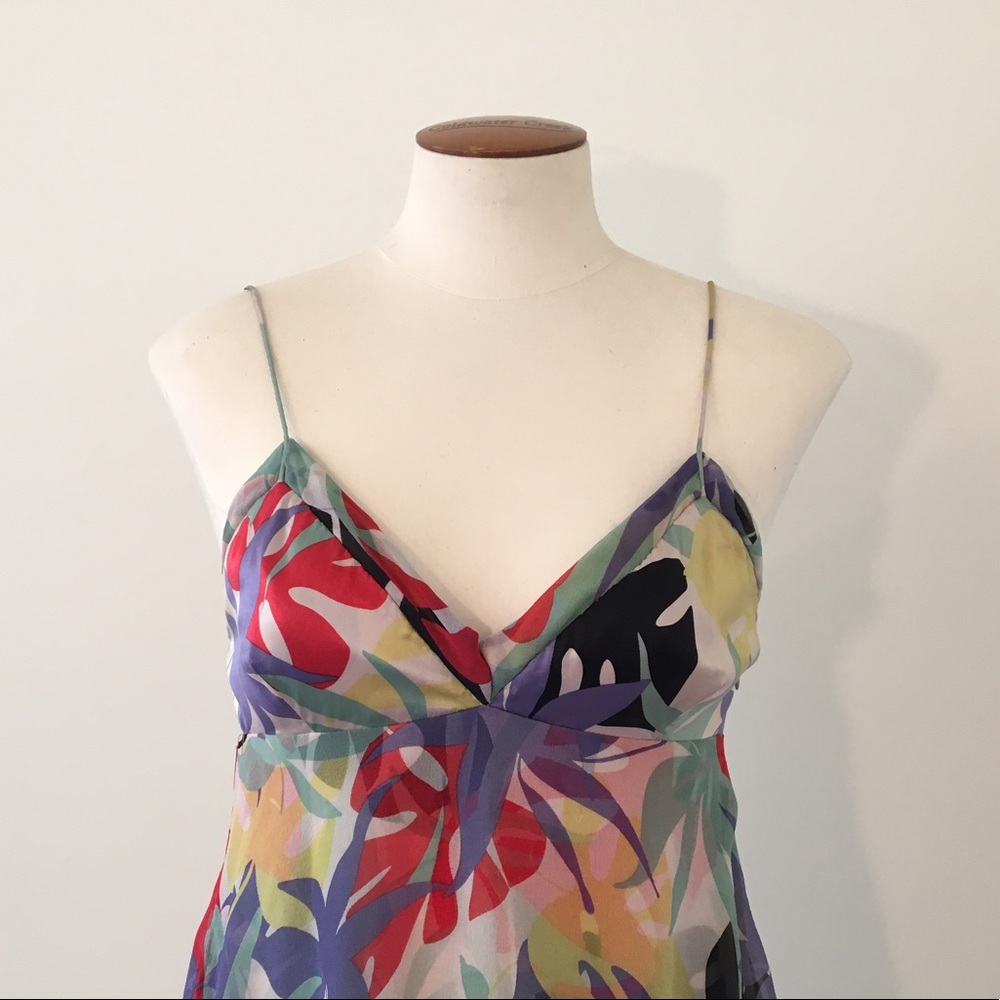 Tibi Silk Tiered Mini Dress