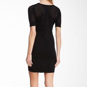 BB Dakota black midi sweater dress, top detail