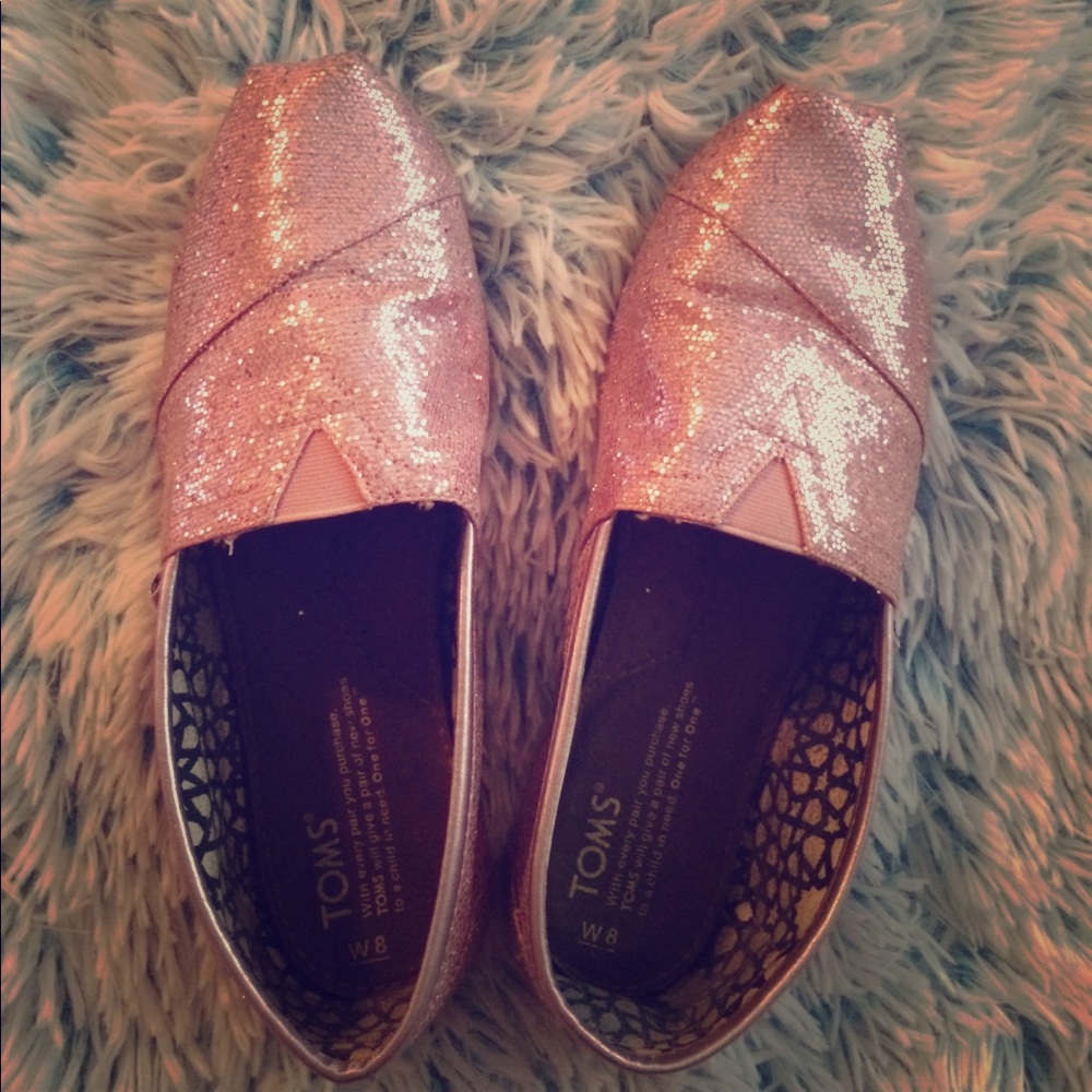 Pink glitter toms