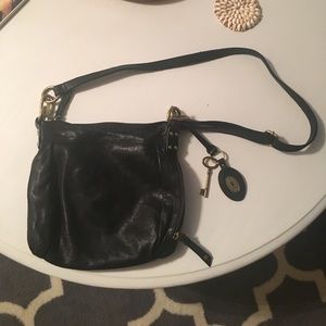Fossil Leather Black Crossbody Purse