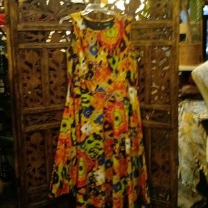 ASHRO COLORFUL Sleeveless cotton dress Sz 18W