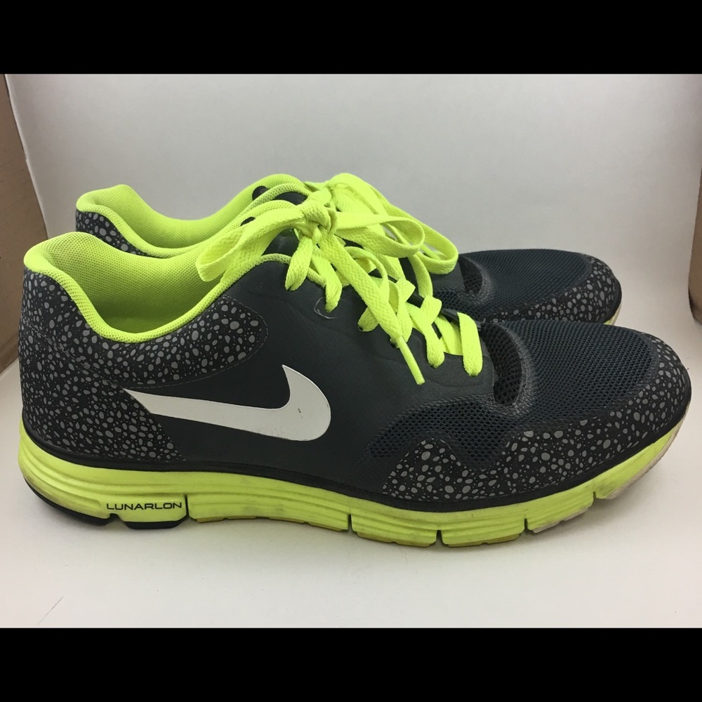 Nike Lunar Safari Fuse Shoe Gray Neon Green 10