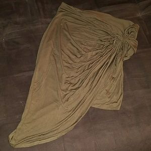Olive green wrap skirt