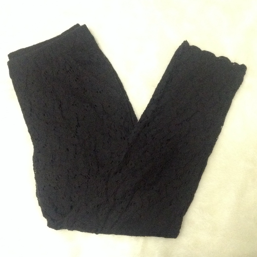 Scalloped Hem Lace Pants