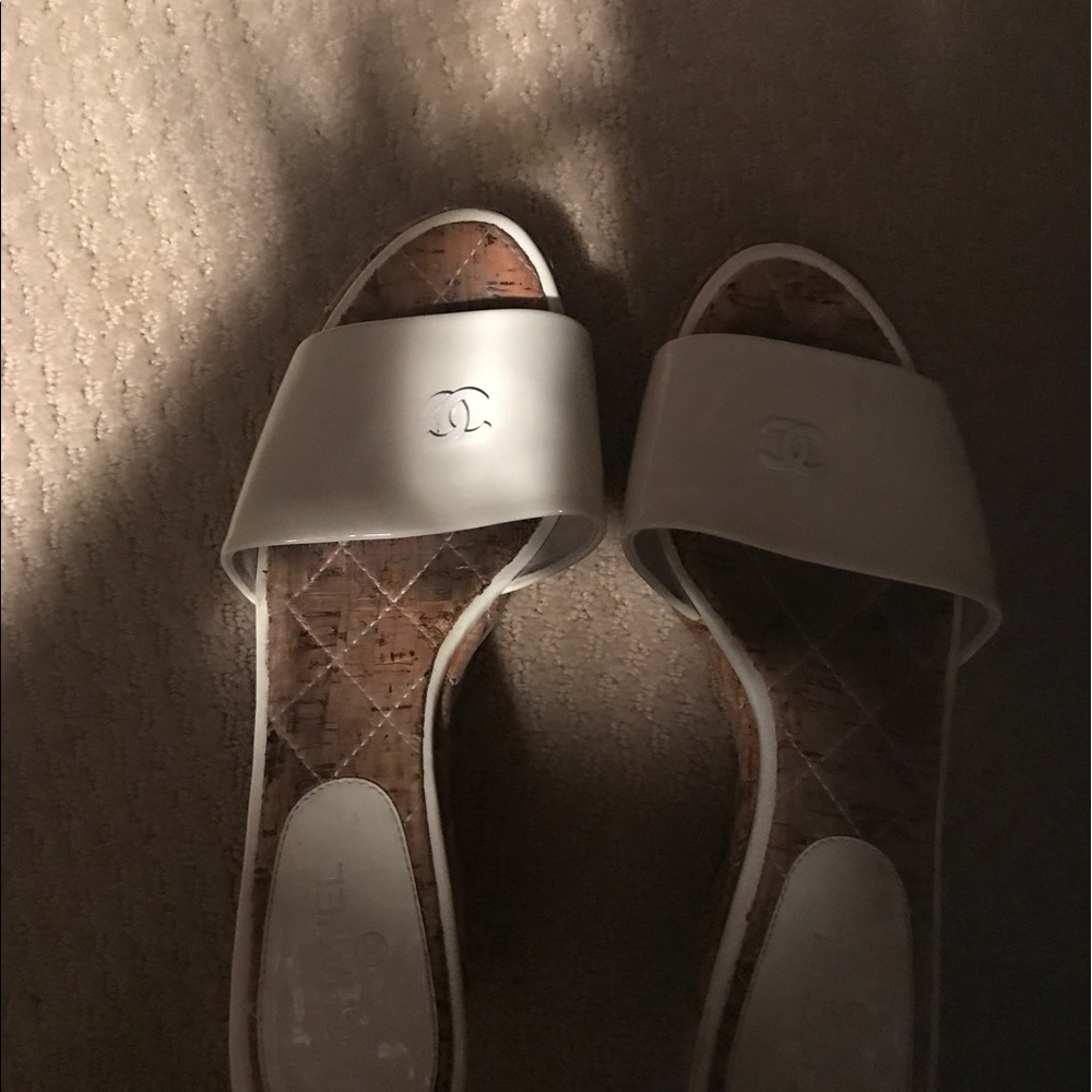 White chanel sandels