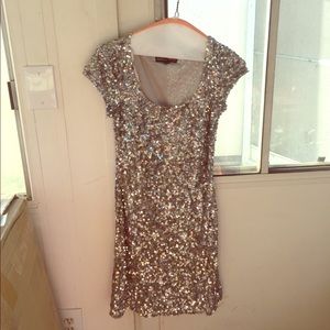 Silver sequin dress