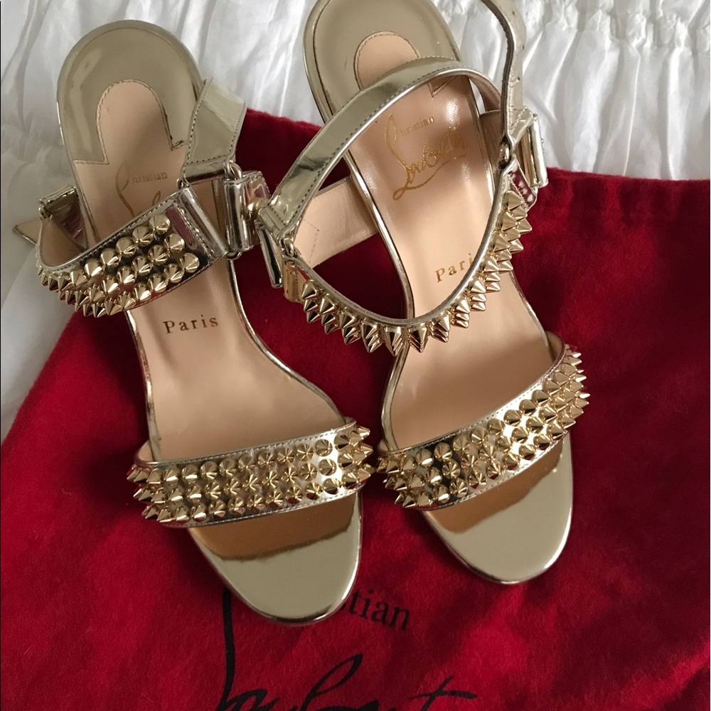 Christian Louboutin Gold Bikee Sandal