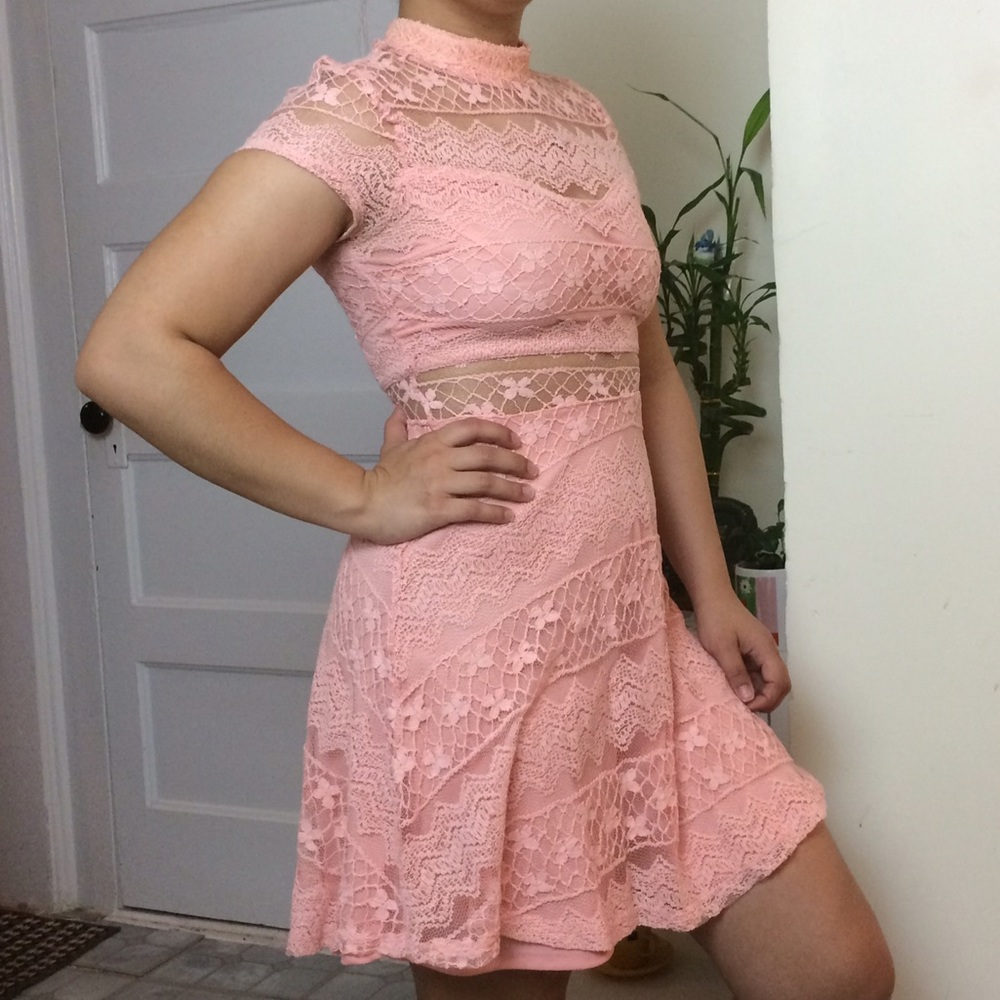 Charlotte Russe - Peach Lace Dress