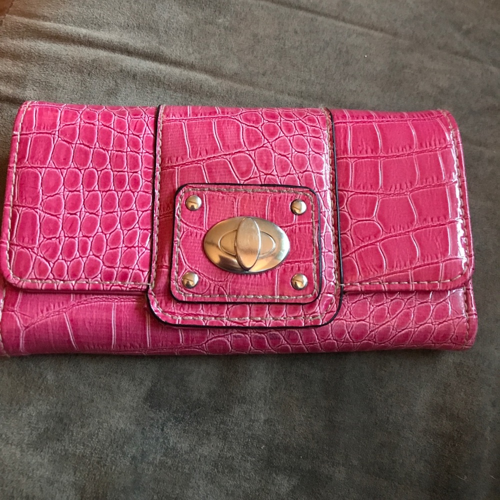 Pink snake print wallet