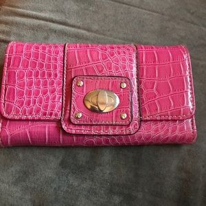 Pink snake print wallet